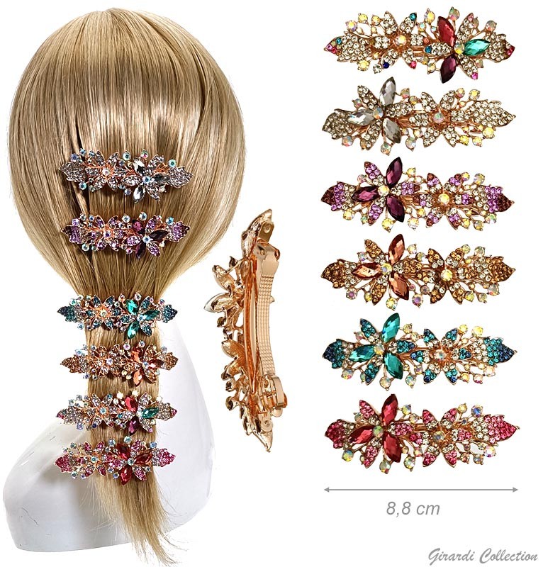Fermaglio matic con strass colorati
