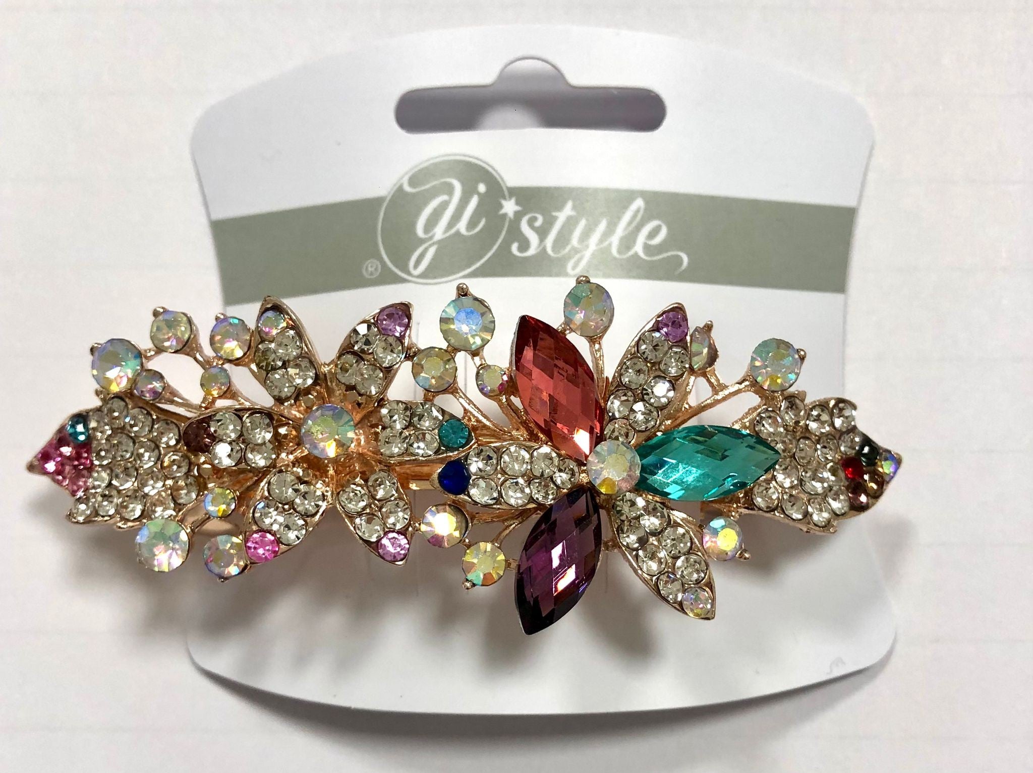 Fermaglio matic con strass colorati