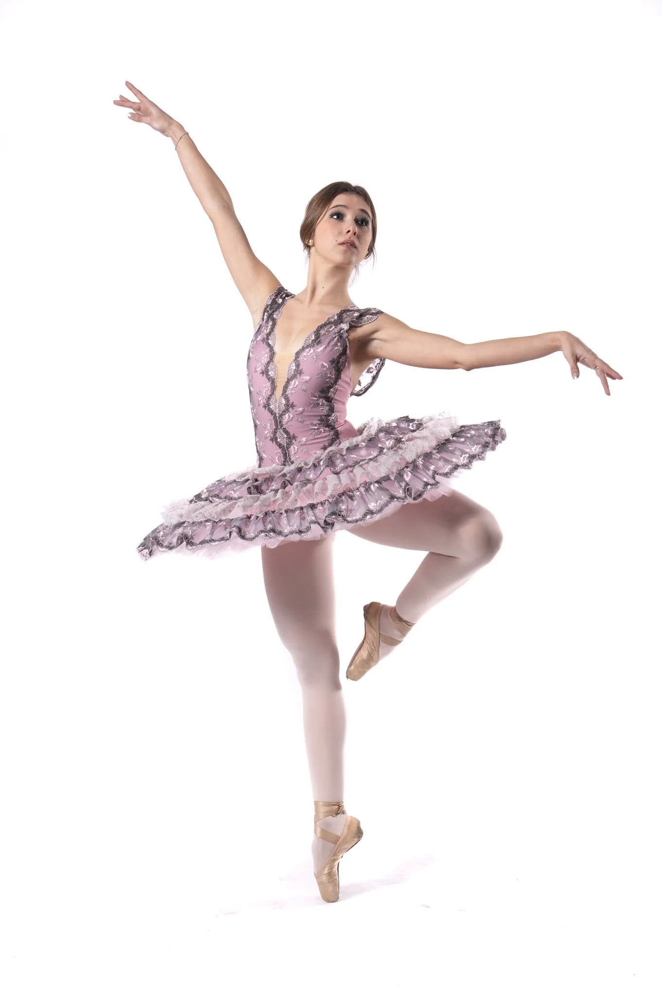 Tutù professionale a balze organza e merletto Paquita T427