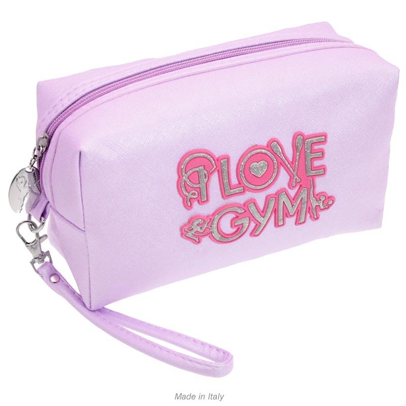Pochette in tessuto saffian "I LOVE GYM"
