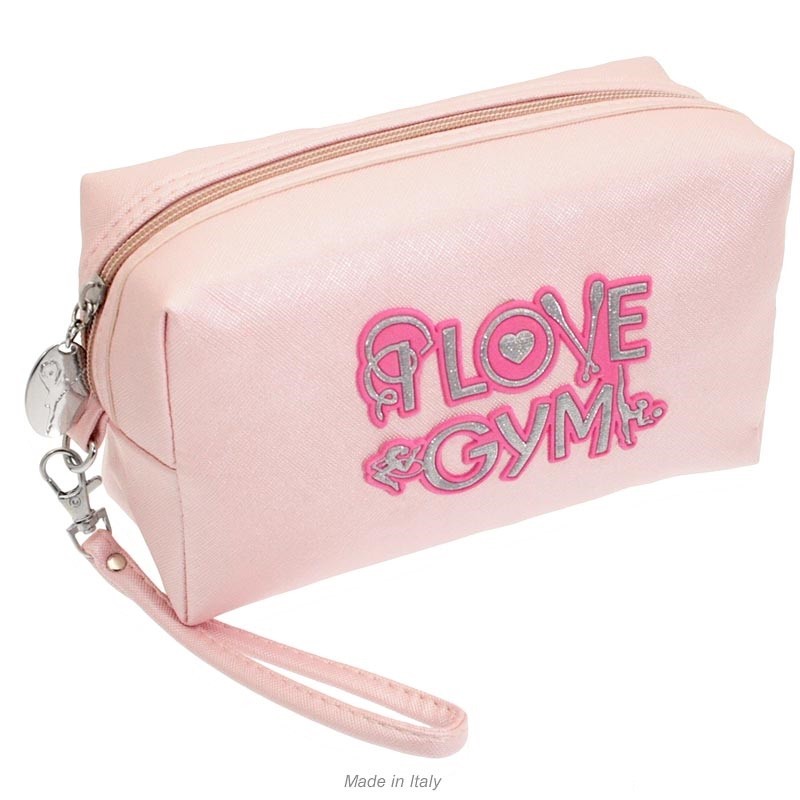 Pochette in tessuto saffian "I LOVE GYM"