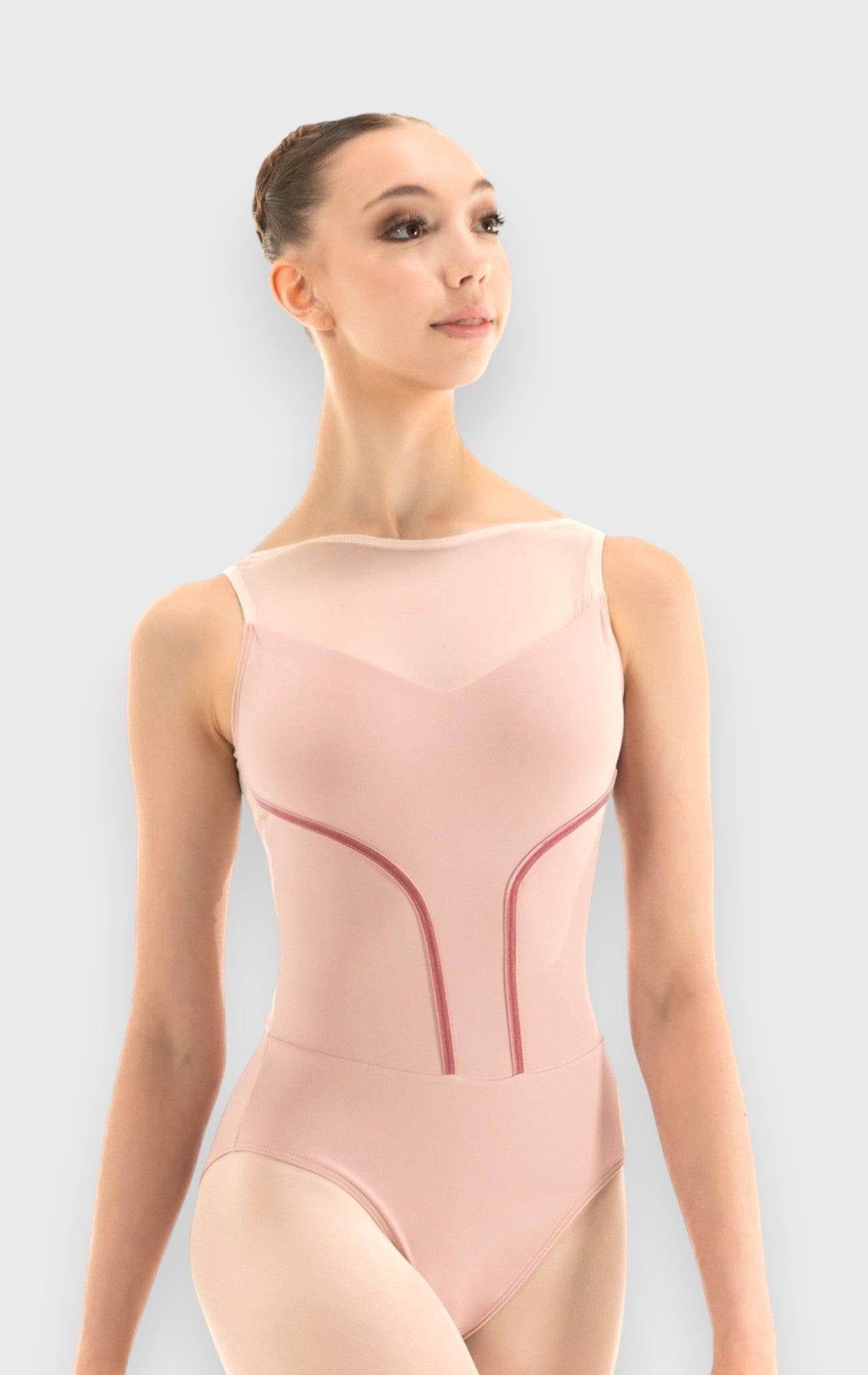 Body TRINITY Grishko – Body con Scollo a Barca, Dettagli in Velluto e Inserti in Mesh