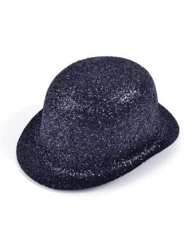 Bowler Hat Glittery Black