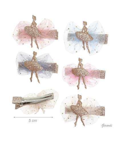 Barrette hair clip-beak with ballerina glitter