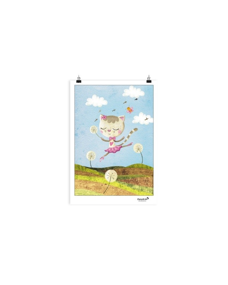 Poster DanzArte 30x42 cm Dancing Cat On Meadow