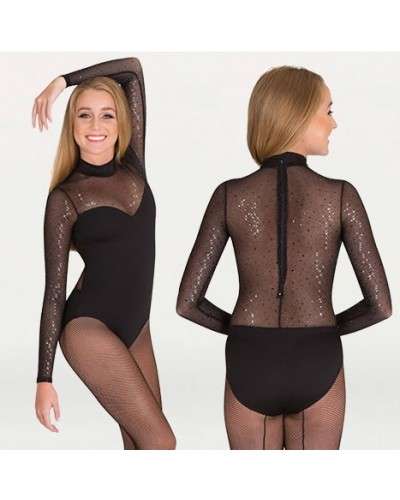Long sleeved leotard with sweetheart neckline Body Wrappers