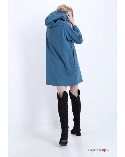 Cotton dress with pockets and hood