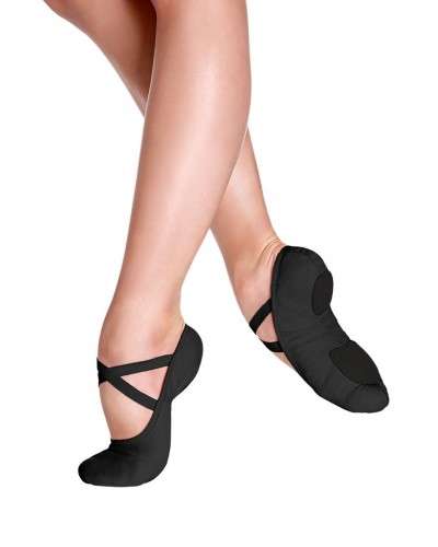 So Dança SD16 Stretch Black Canvas Split Sole Ballet Slippers