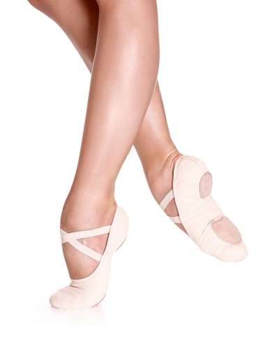 So Dança SD16 Stretch Pink Canvas Split Sole Ballet Slippers