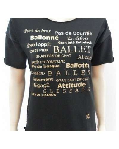 T-shirt danza con stampa passi di danza