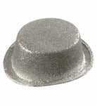 Cilindro in plastica glitter argento BH081