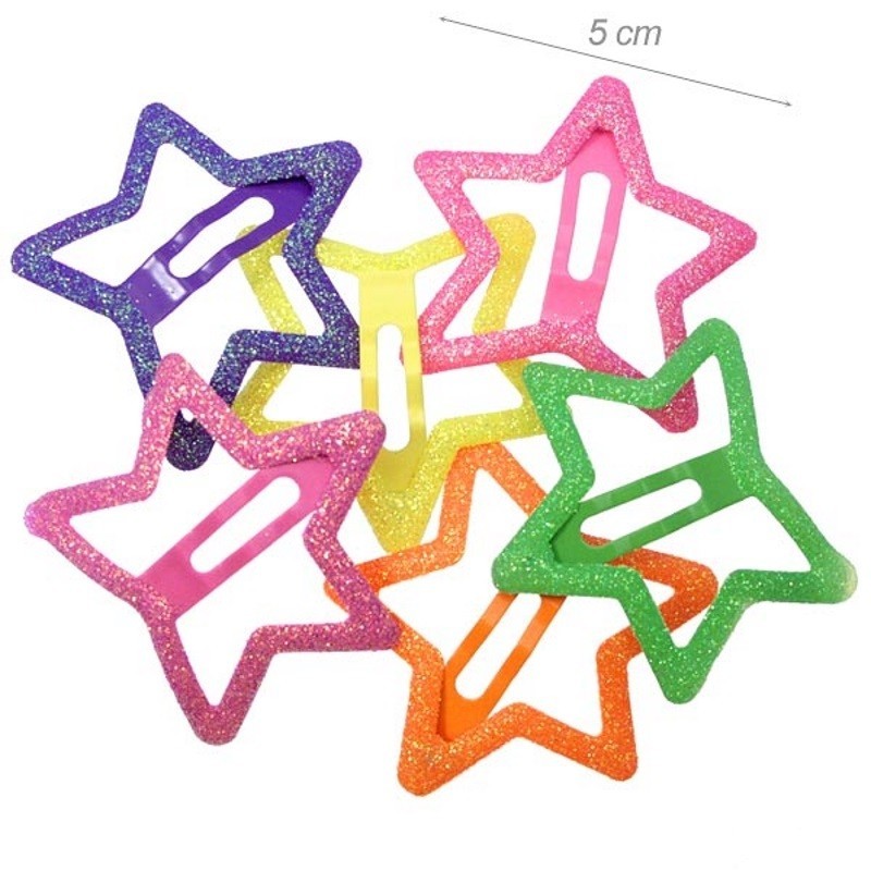 Fermaglio Clic-Clac a forma di stelle fluo