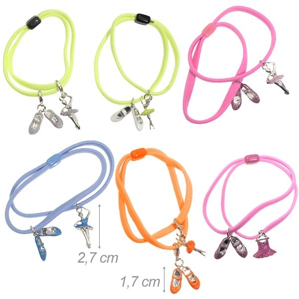 Braccialetto fluo con pendenti danza