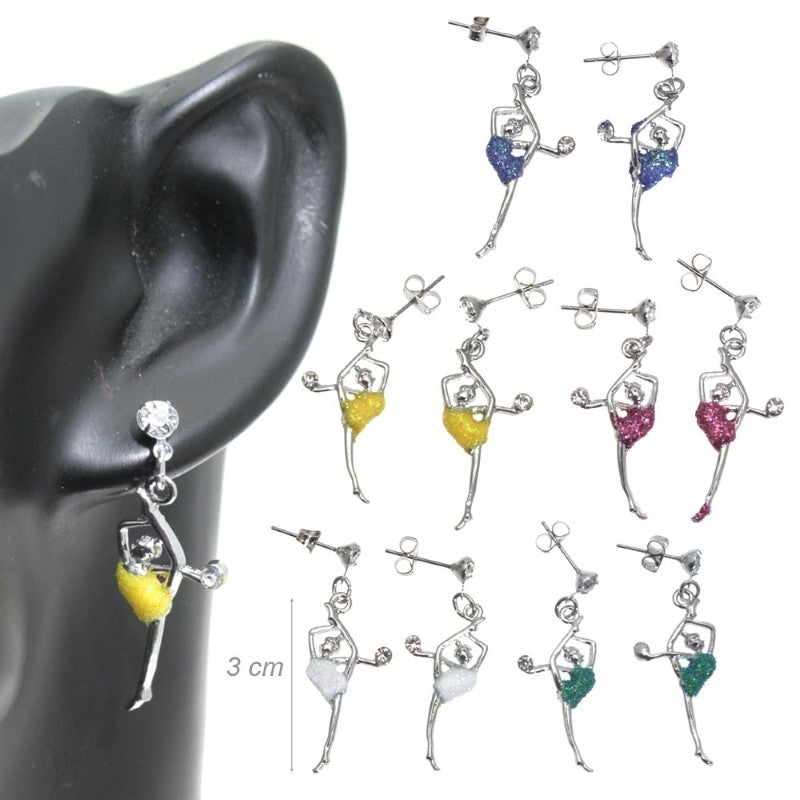 Pendenti con figura ritimica glitterata e con strass