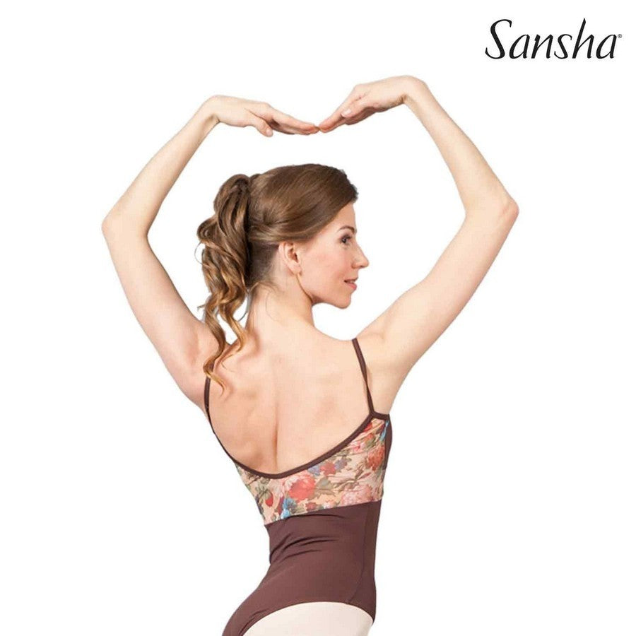Body danza con inserto floreale ATIYA by Sansha