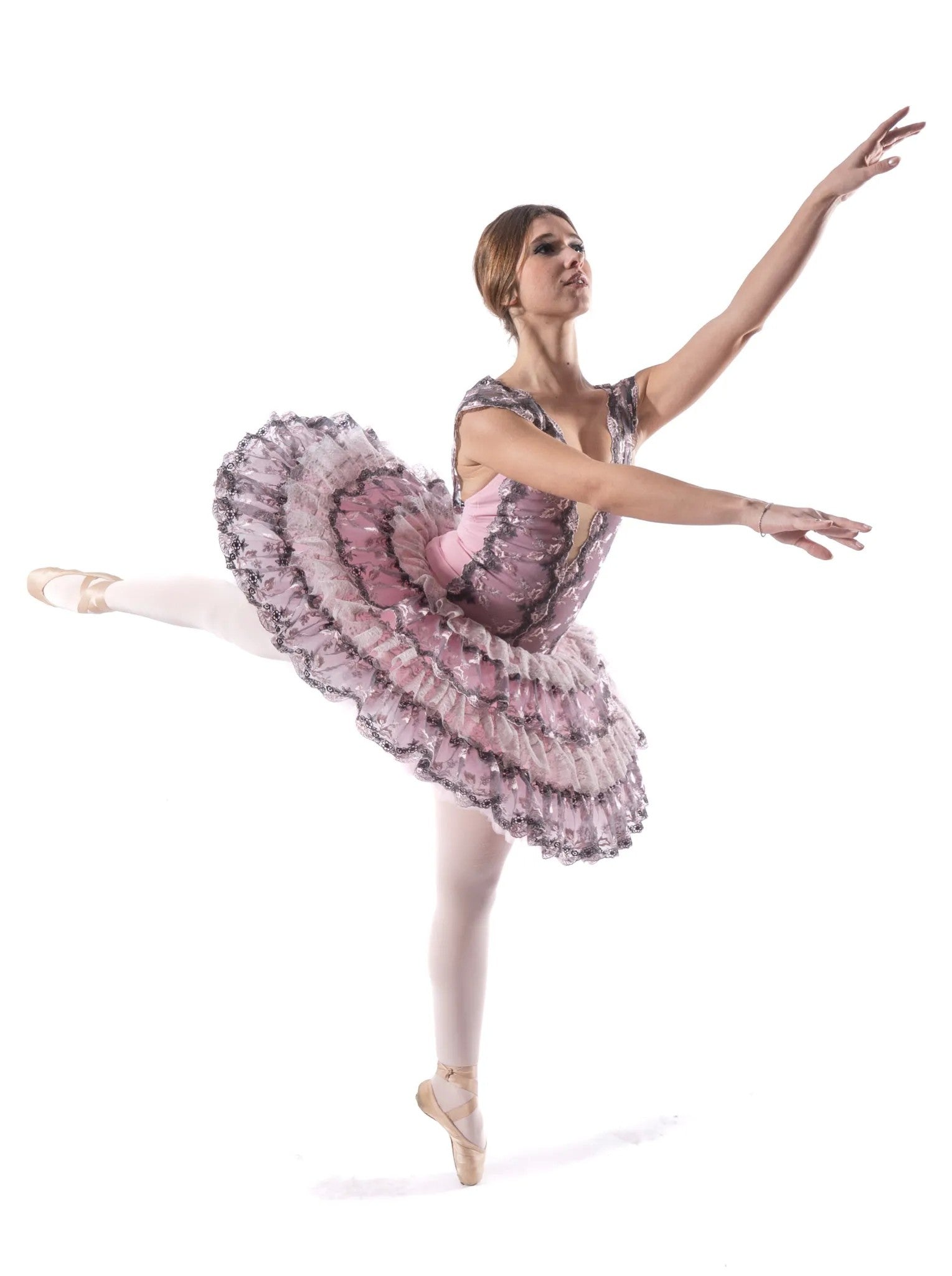 Tutù professionale a balze organza e merletto Paquita T427