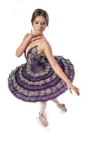 Tutù professionale Paquita a balze organza e fiori T428