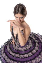 Tutù professionale Paquita a balze organza e fiori T428