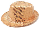 Cappello con paillettes oro