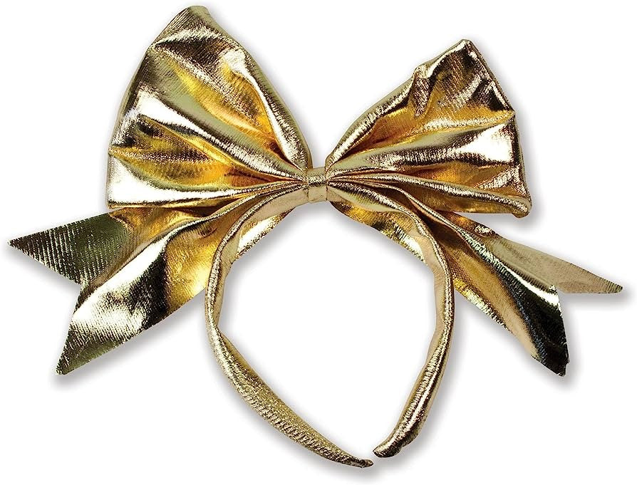 Maxi fiocco oro su cerchietto