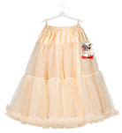 Gonna ampia in tulle color crema