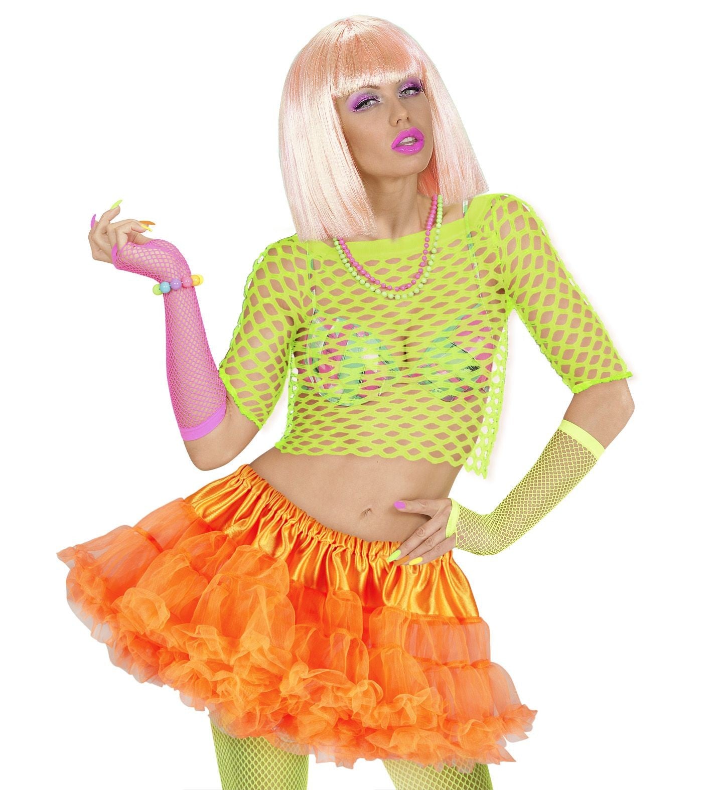 Tutulette fluo corta con balza