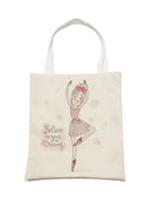 Borsa shopper in cotone con disegni di danza