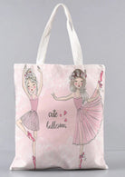 Borsa shopper in cotone con disegni di danza