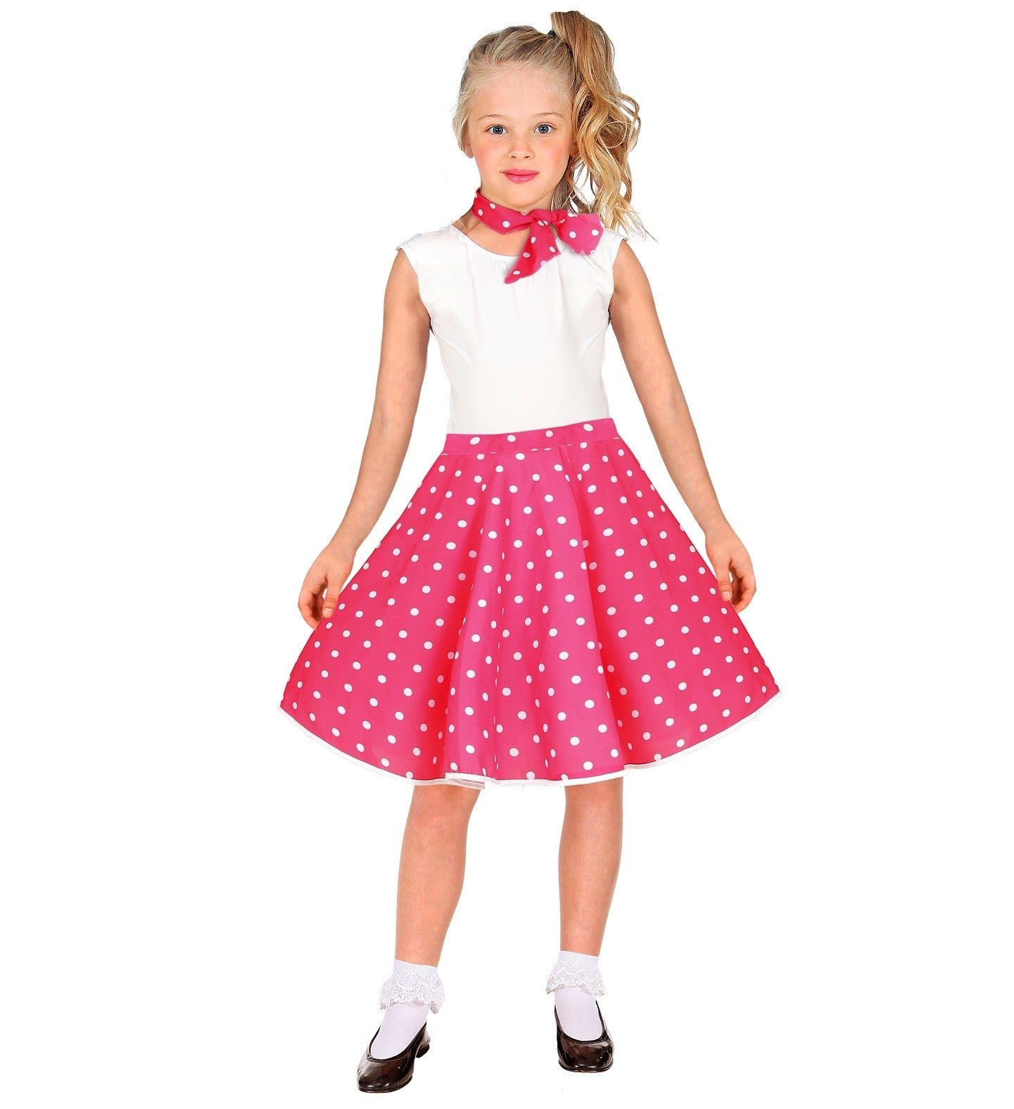 Gonna a ruota a pois da bambina