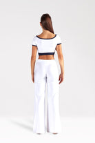 Top con Maniche M288 e Pantaloni Lunghi svasati M289