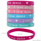 Bracciale elastico con scritta I Love Dance