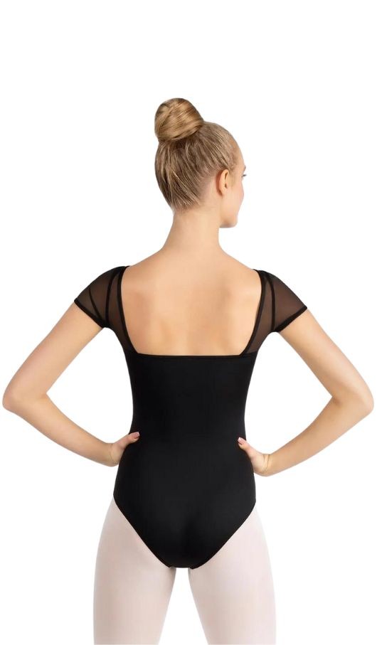 Body danza maniche corte in tulle donna SE1039w Capezio