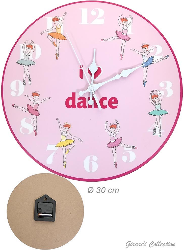 Orologio da muro con figure di ballerine