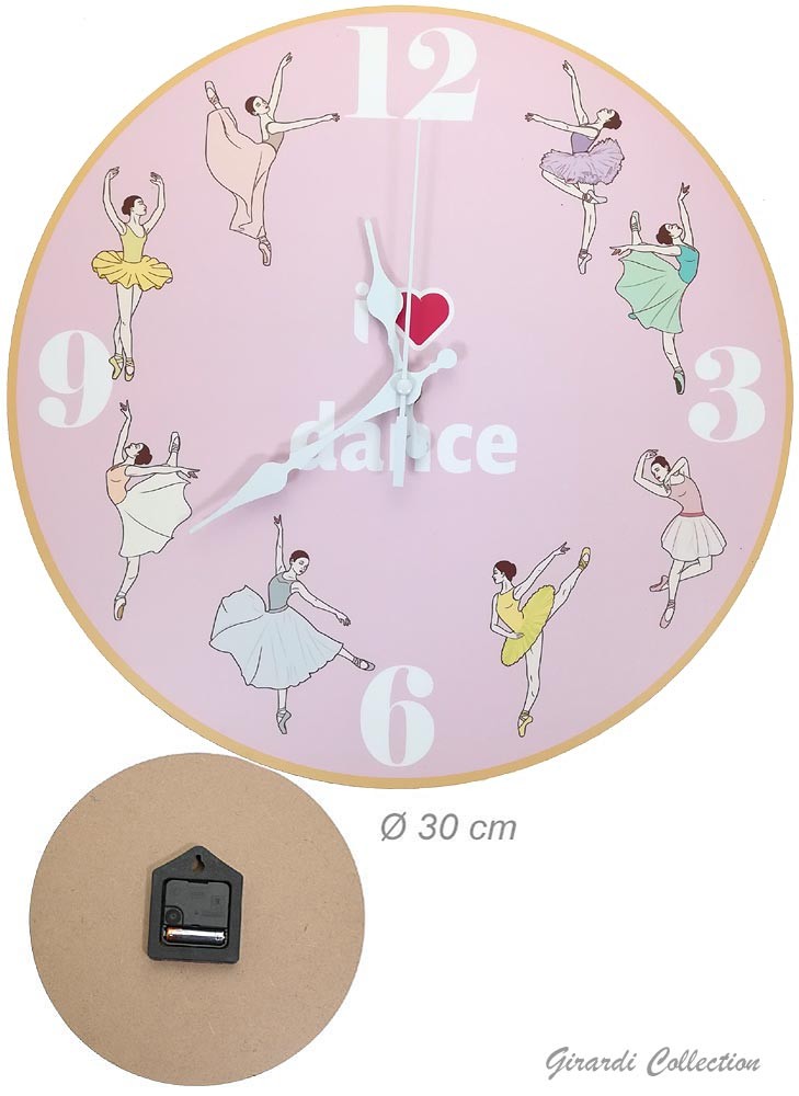 Orologio da muro con figure di ballerine