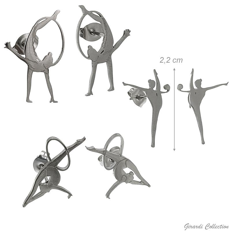 Orecchini In Acciaio ginnastica ritmica palla e cerchio
