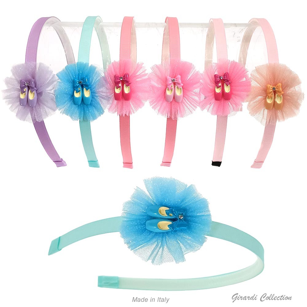 Cerchietto per capelli con coccarda e scarpette