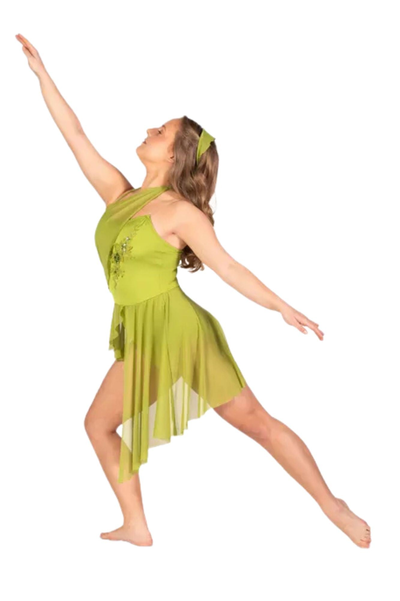 Abito danza moderna con gonna asimmetrica