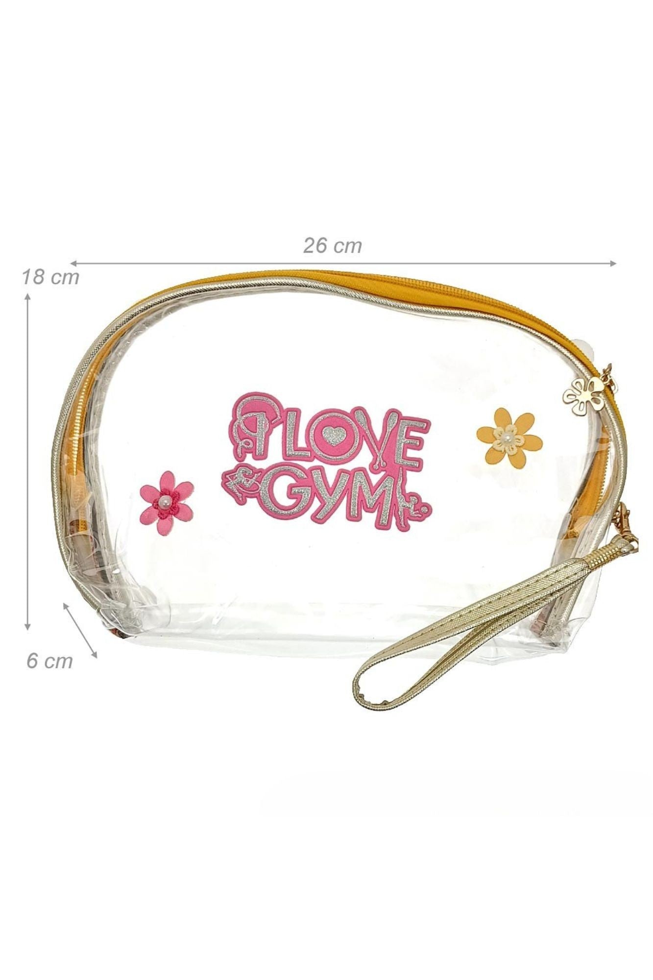 Pochette con applicazioni I LOVE GYM