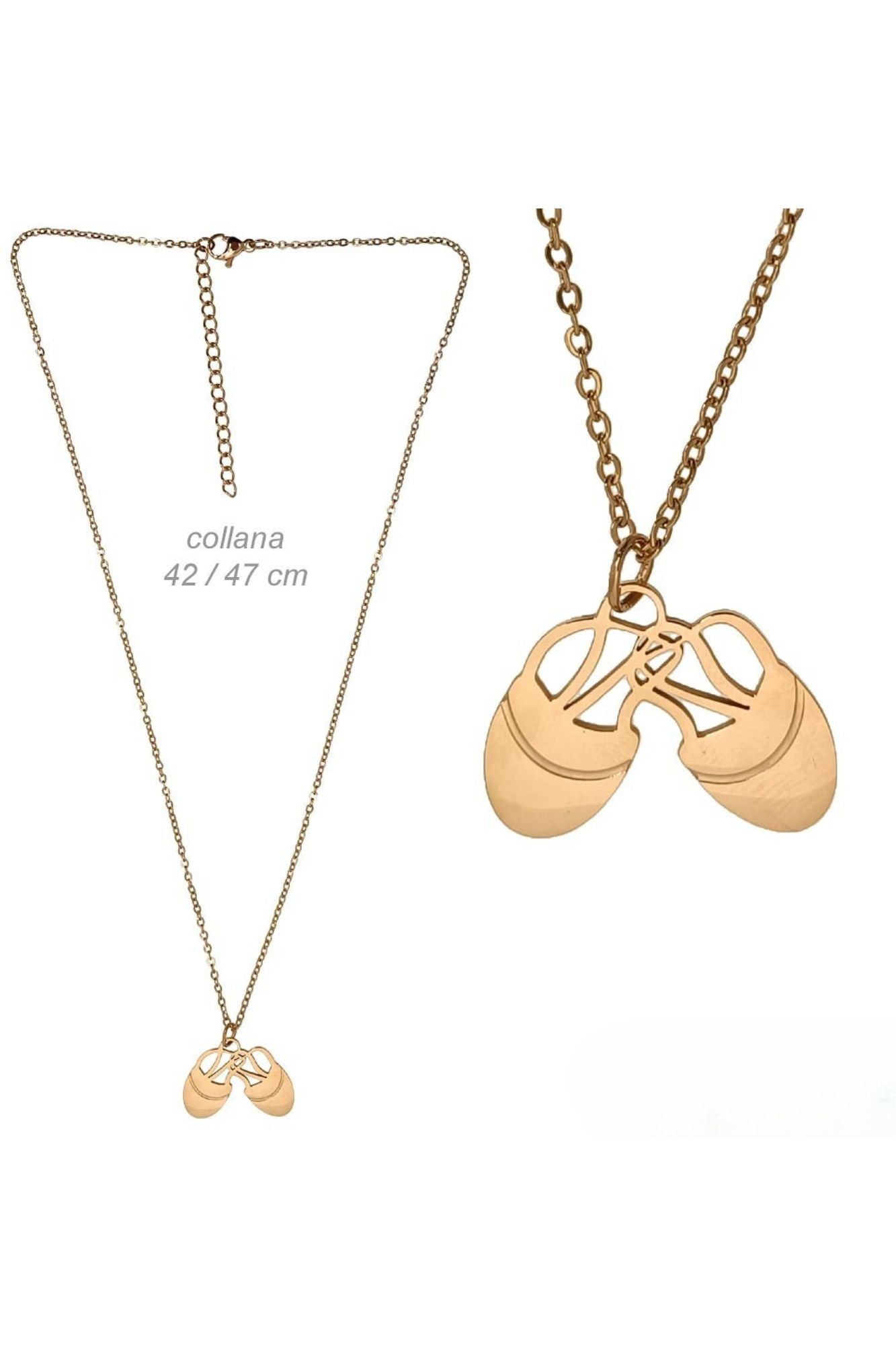 Collana in acciaio galvanizzato con mezzepunte ritmica