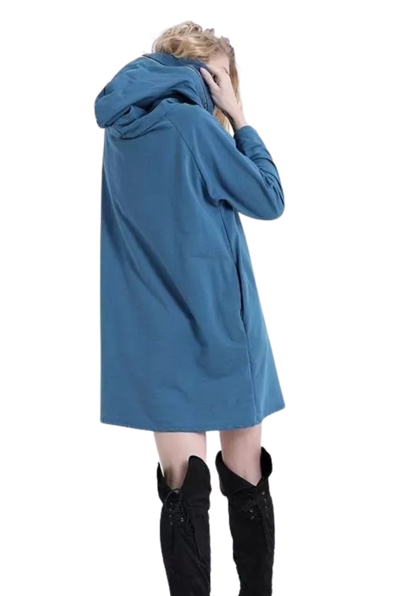 Abito in Cotone con tasche e cappuccio