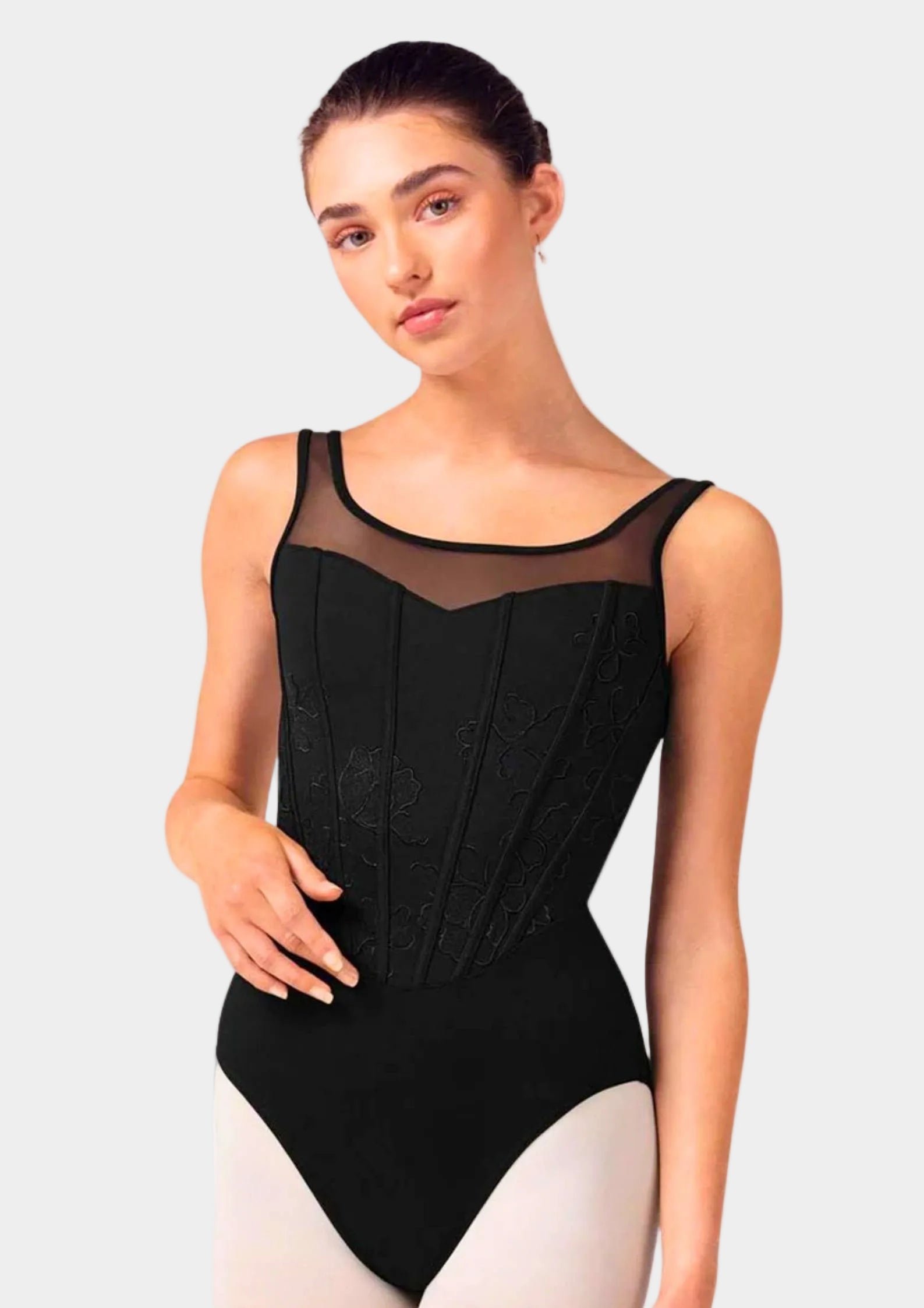 Body Danza Bloch Isabella – Body Donna Senza Manica con Effetto Bustier