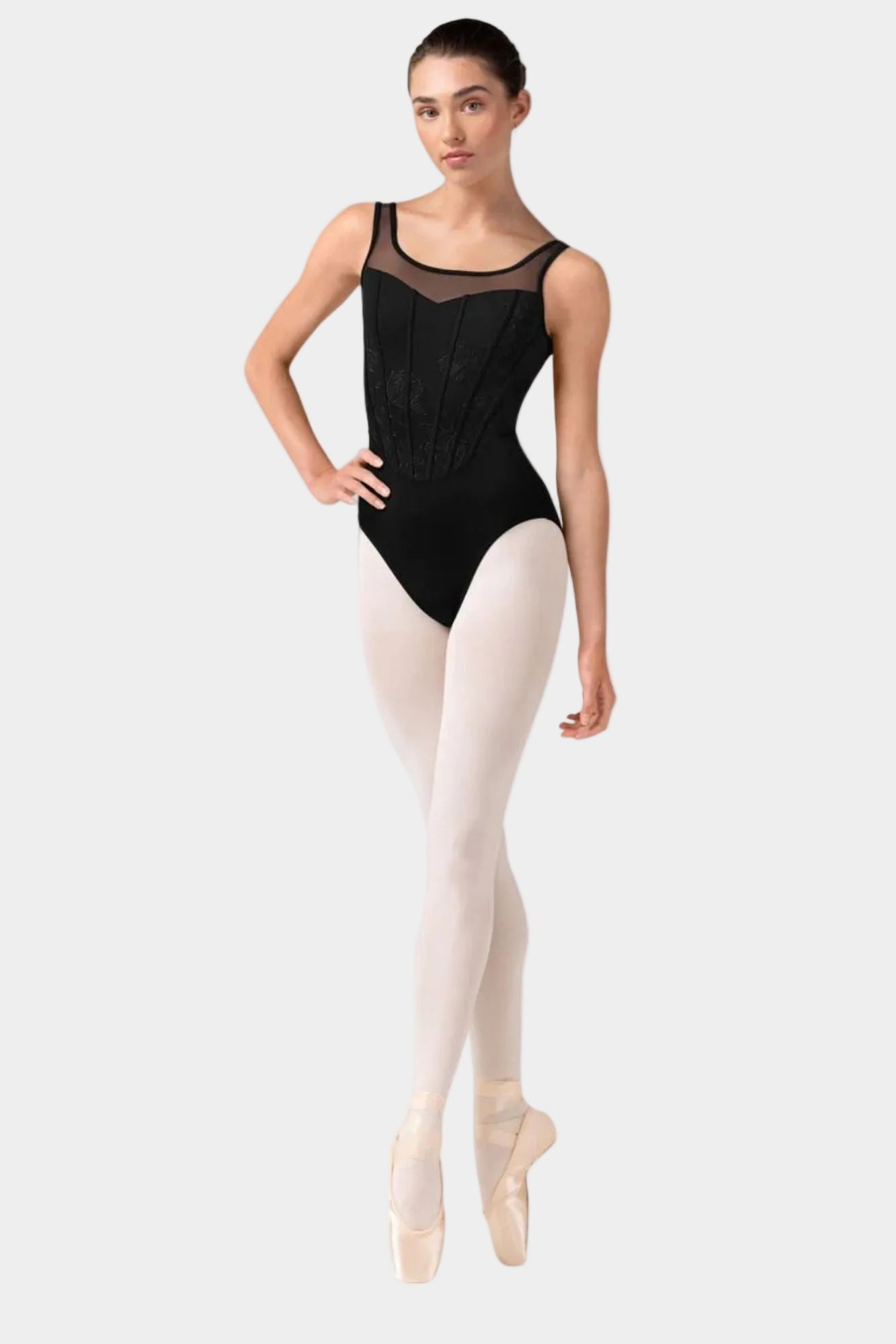 Body Danza Bloch Isabella – Body Donna Senza Manica con Effetto Bustier