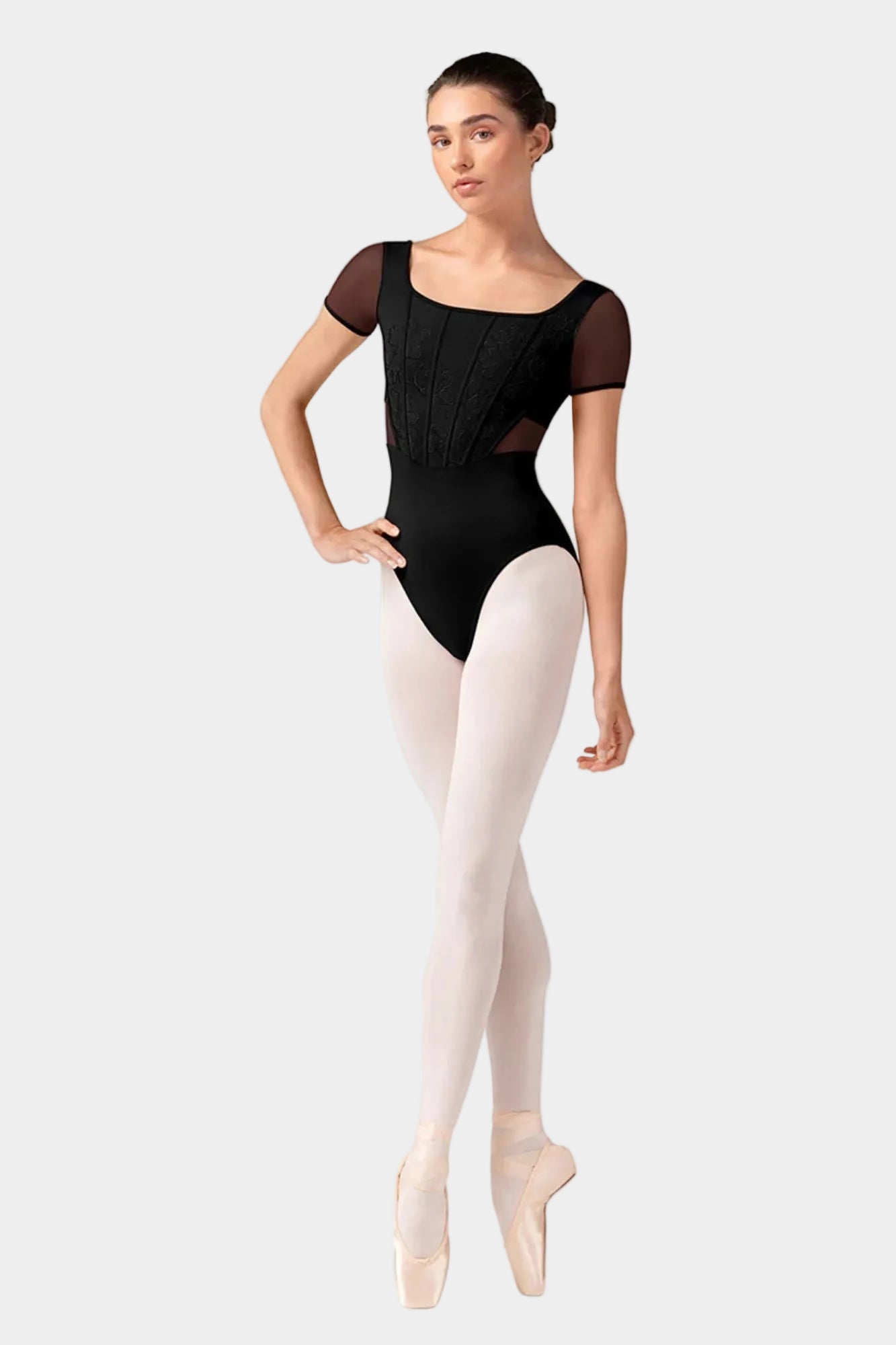 Body Danza Bloch Olivia – Body Donna con Maniche a Palloncino e Effetto Bustier