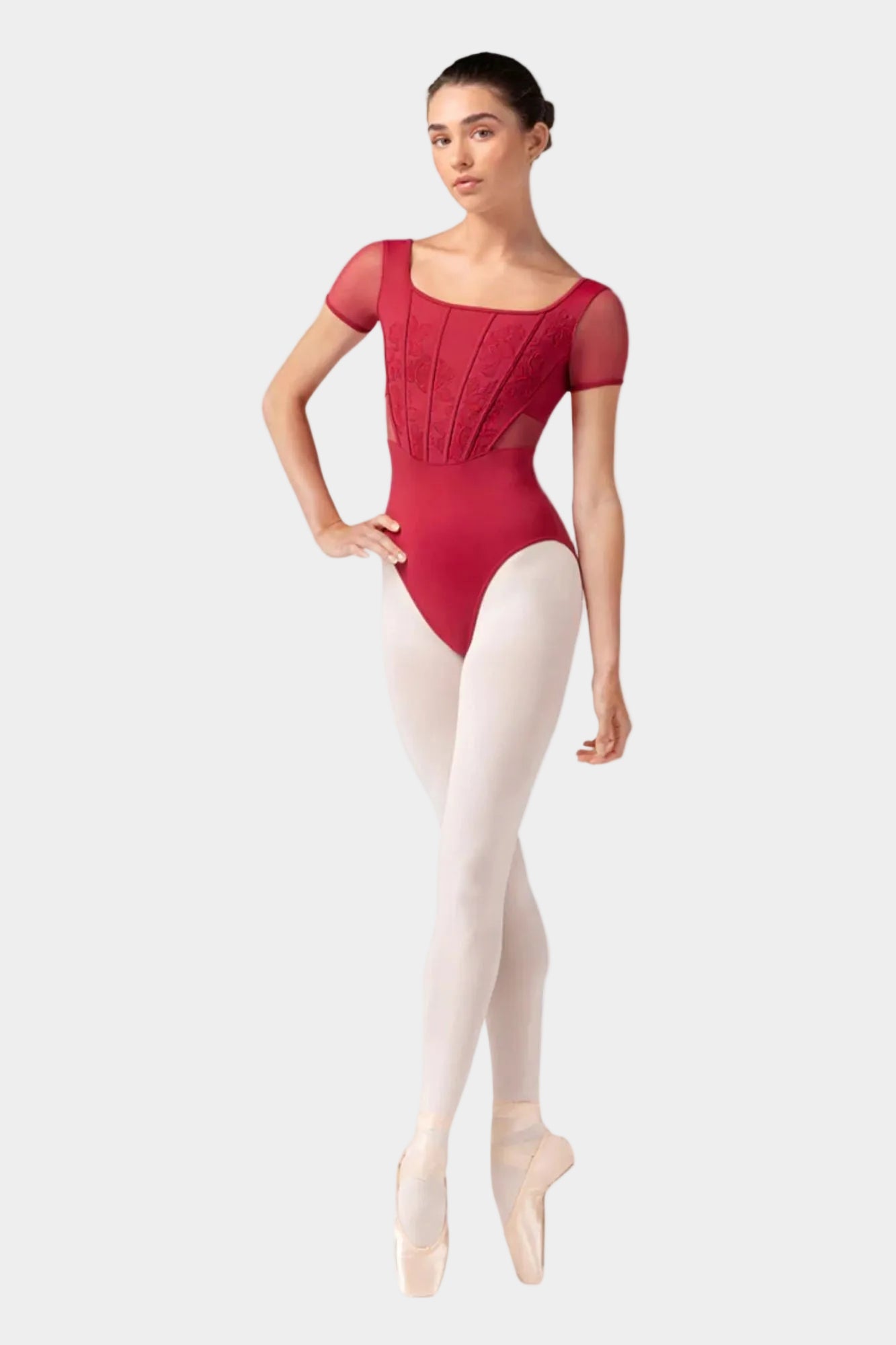 Body Danza Bloch Olivia – Body Donna con Maniche a Palloncino e Effetto Bustier