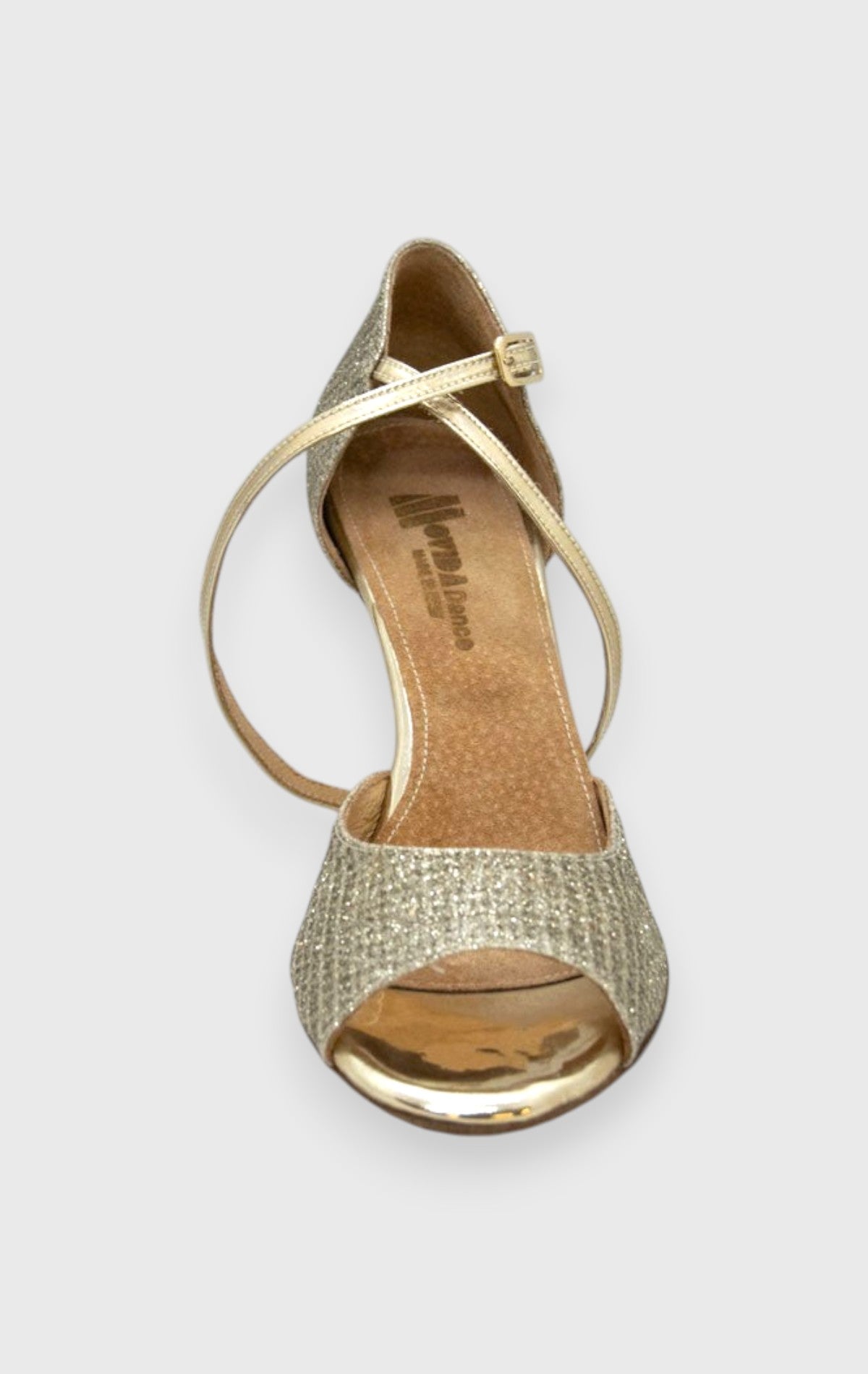 Scarpe da tango color platino fondo cuoio tacco 9 cm  MOVIDA 2029L
