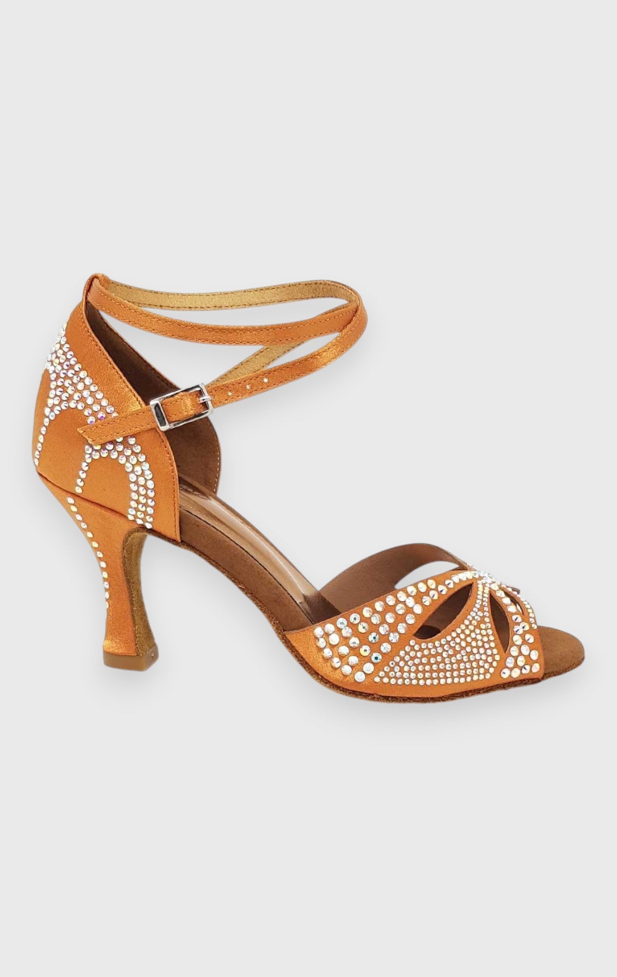 SANDALO CON STRASS IN RASO CARNE - TC 80