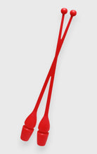 DanzaShop red plastic FIG-approved Masha rhythmic gymnastics clubs, 45.2 cm, 153-155g.
