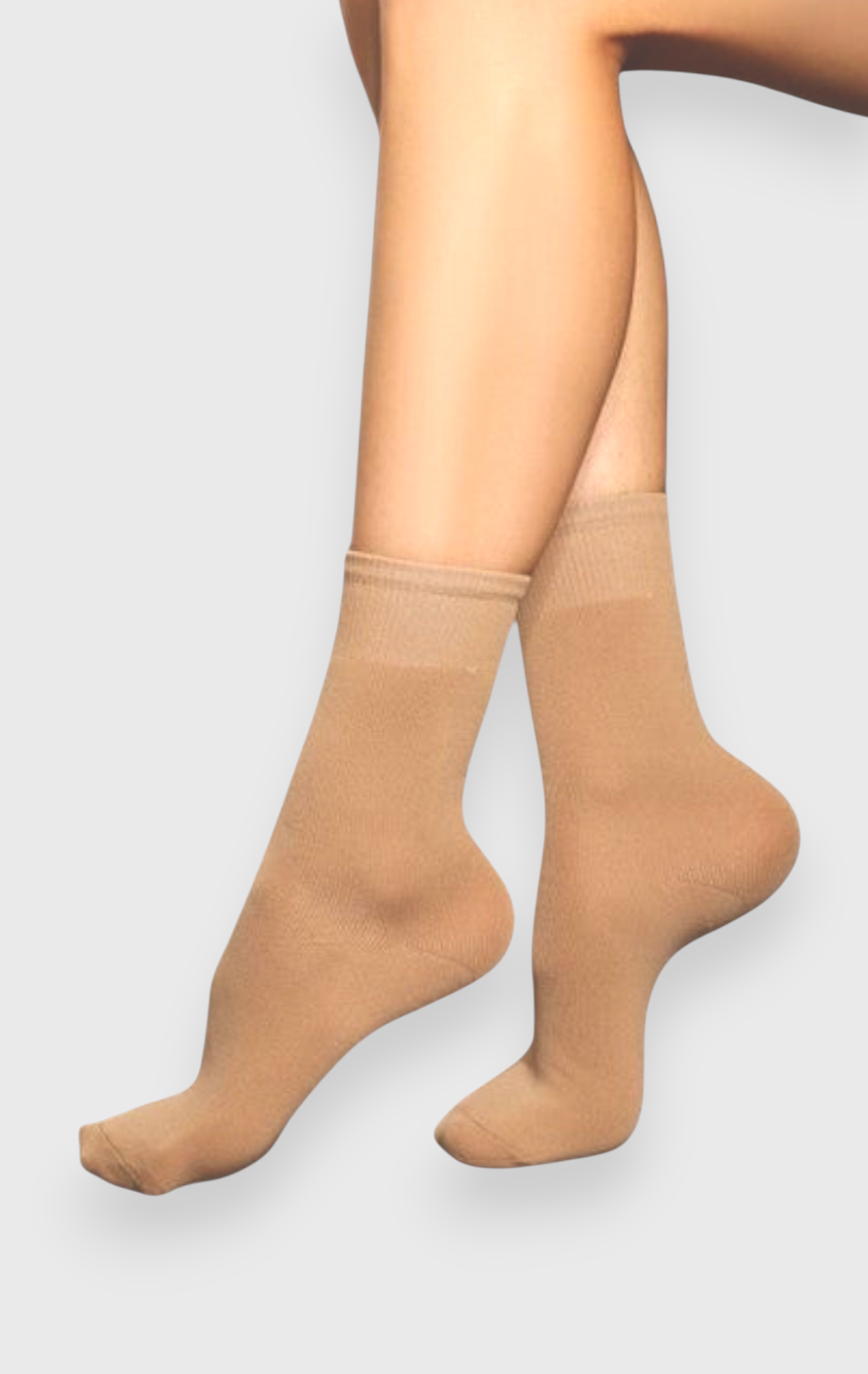 DanzaShop RAD Pridance 523/P tan microfiber dance socks for kids and adults. 98% polyamide, 2% elastane.